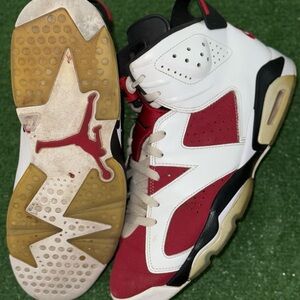 Red and White High-Top Sneakers